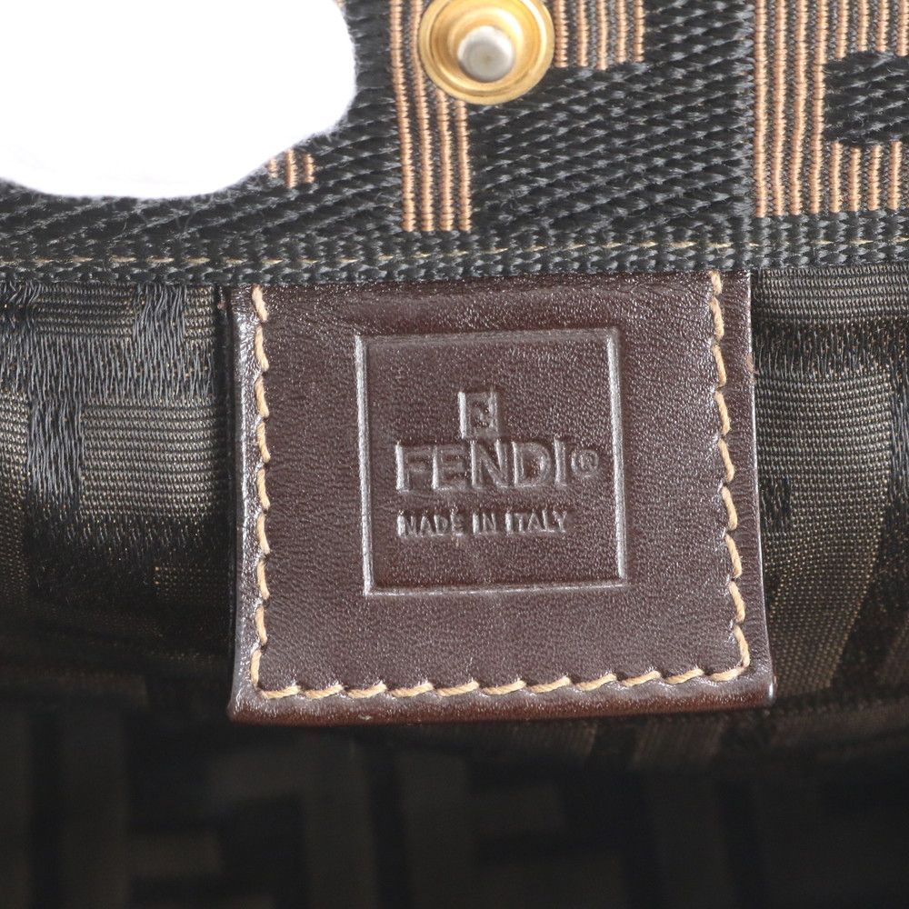 Fendi FF Zucca Leather Tote Shoulder Hand Brown — view 8