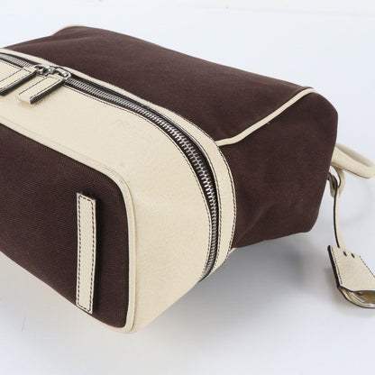 Prada Canapa Cerniera Leather Shoulder Bag Tote Hand Silver — view 4