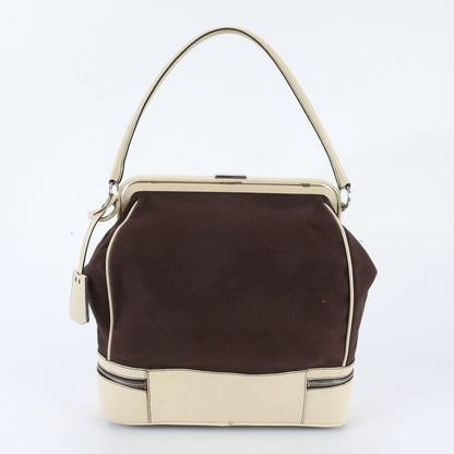 Prada Canapa Cerniera Leather Shoulder Bag Tote Hand Silver — view 3