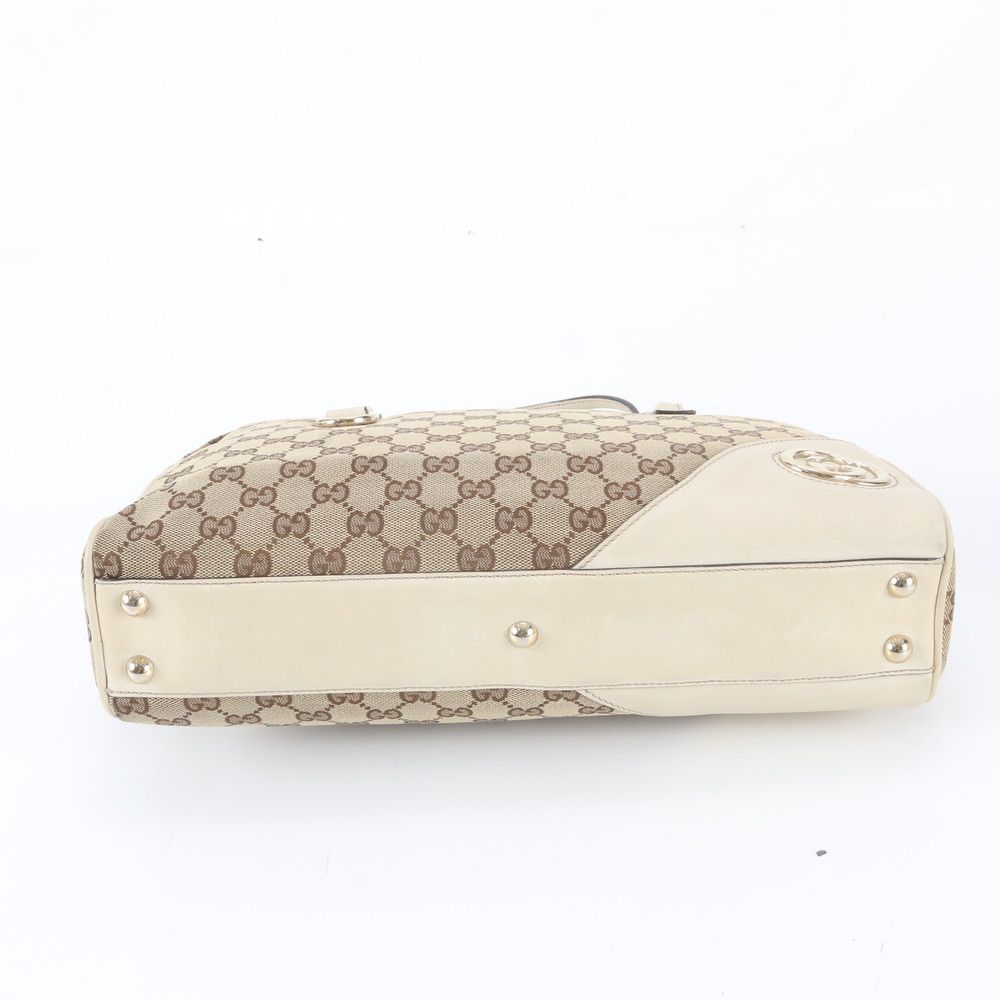 Gucci GG Canvas New Brit Leather Tote — view 6
