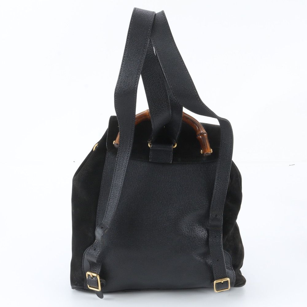 Gucci Vintage Bamboo Leather Backpack — view 3