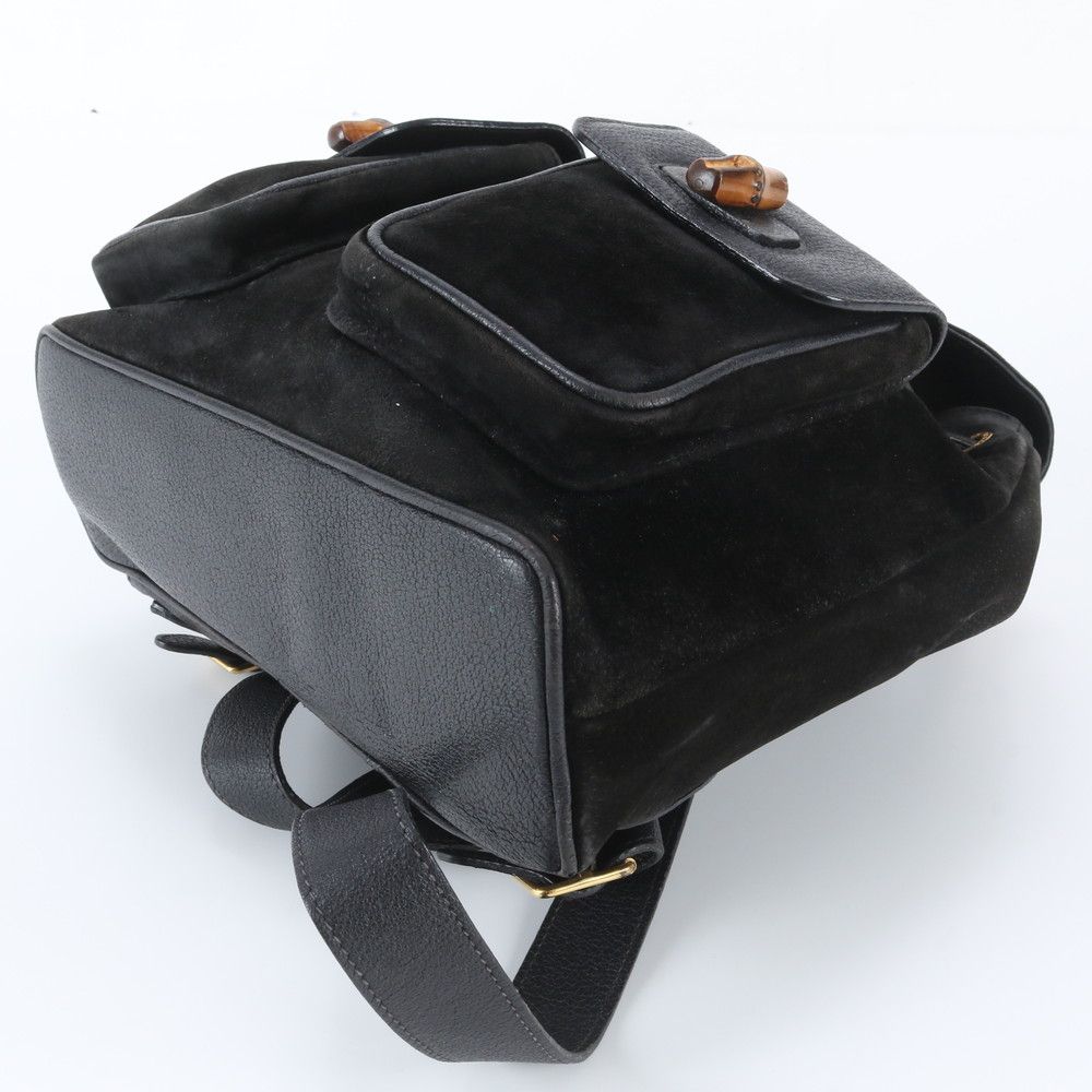 Gucci Vintage Bamboo Leather Backpack — view 4