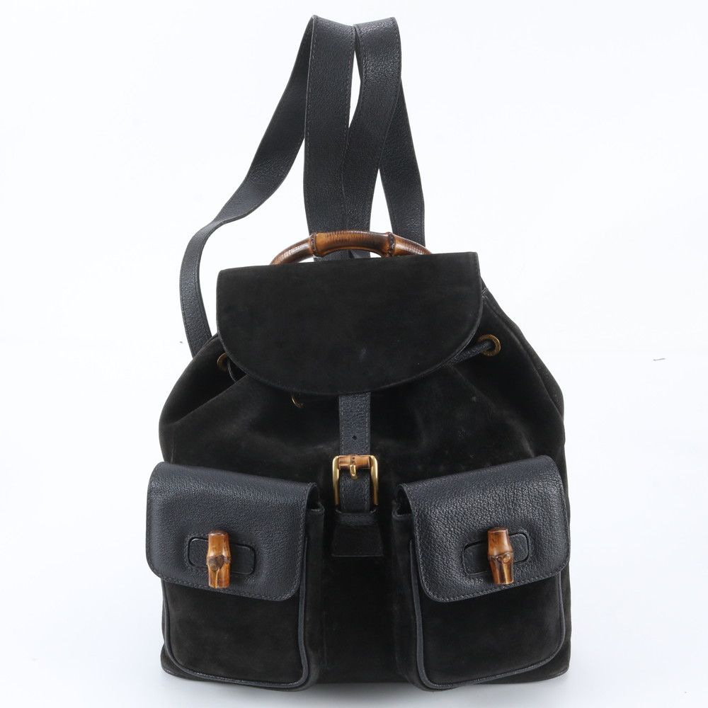 Gucci Vintage Bamboo Leather Backpack