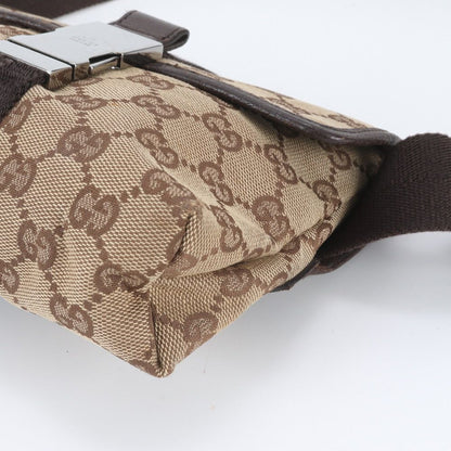 Gucci GG Canvas Leather 2-Way Belt Bag Crossbody Body Waist Pouch — view 5