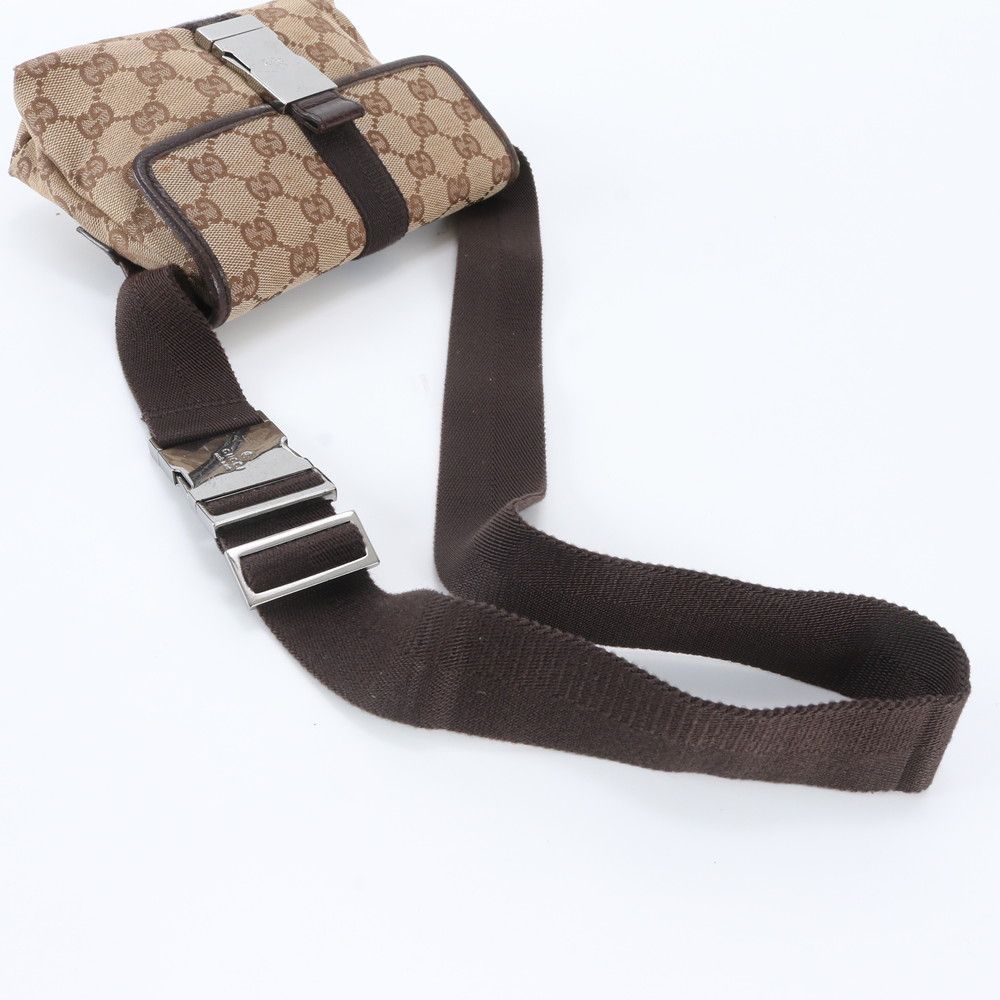 Gucci GG Canvas Leather 2-Way Belt Bag Crossbody Body Waist Pouch — view 3