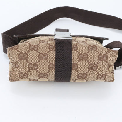 Gucci GG Canvas Leather 2-Way Belt Bag Crossbody Body Waist Pouch — view 6