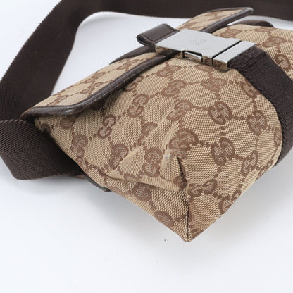 Gucci GG Canvas Leather 2-Way Belt Bag Crossbody Body Waist Pouch — view 7