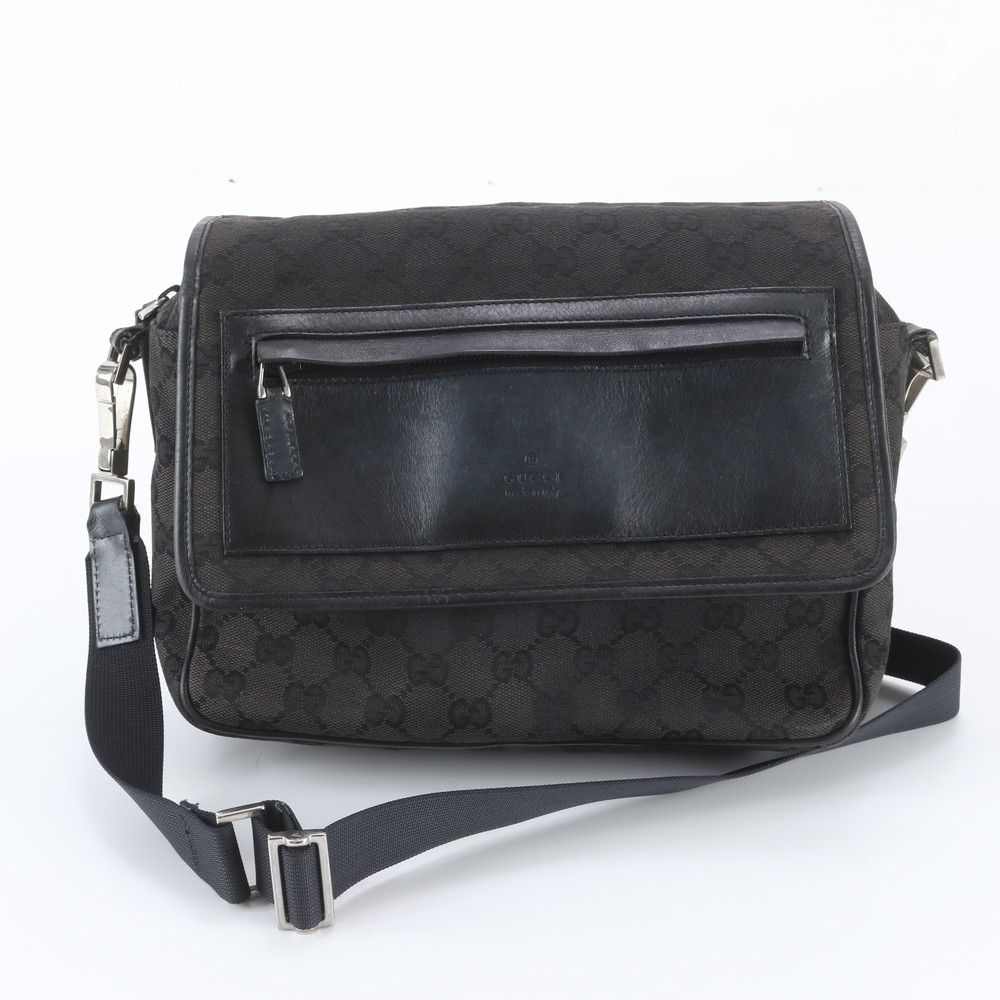 Gucci GG Canvas Leather Shoulder Bag Crossbody Messenger Business
