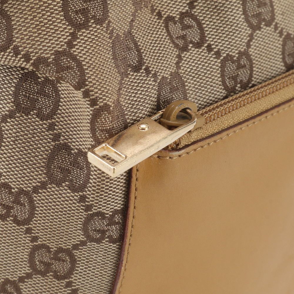 Gucci GG Canvas Leather Tote Shoulder Hand Brown — view 8