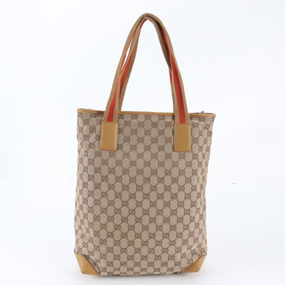 Gucci GG Canvas Leather Tote Shoulder Hand Brown — view 3