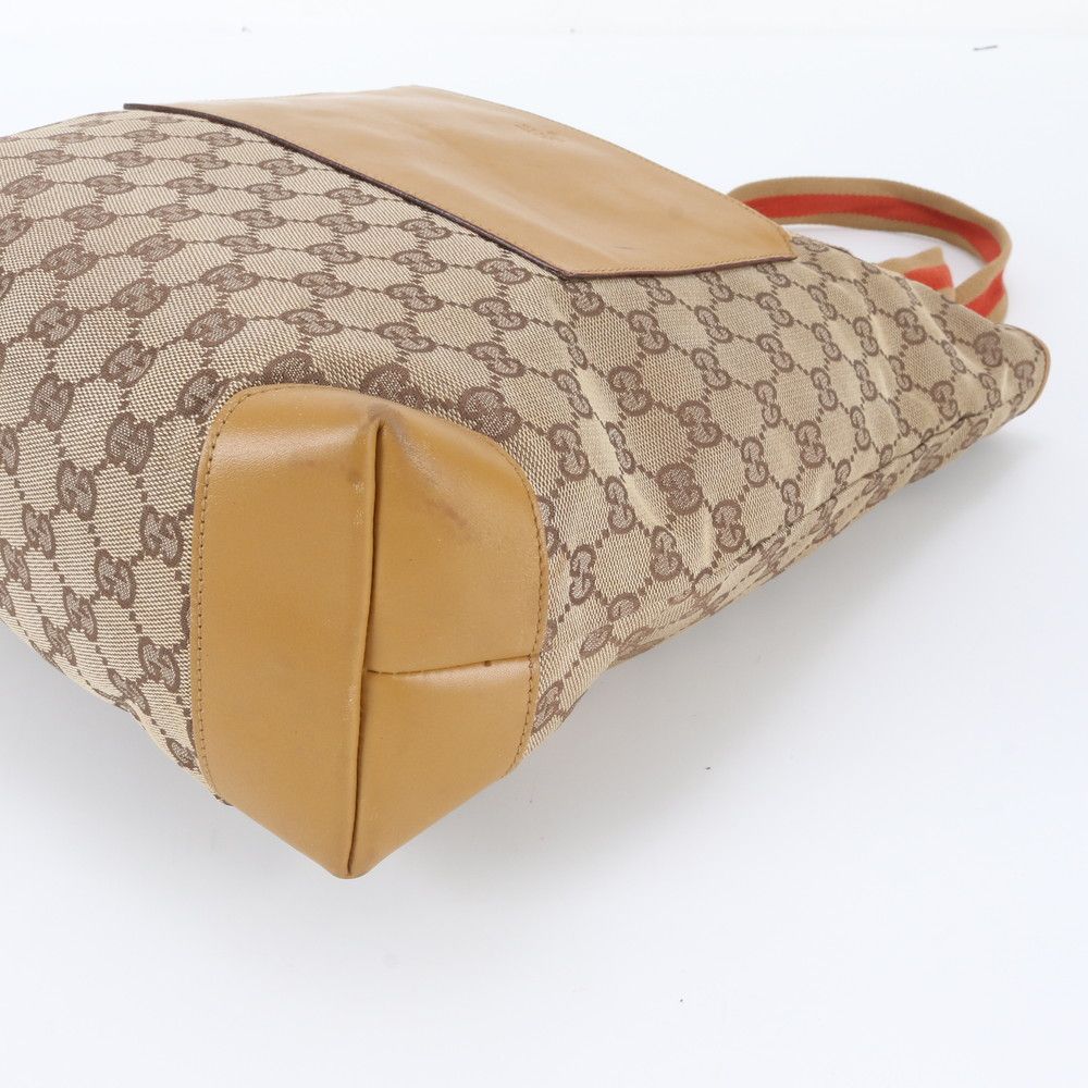 Gucci GG Canvas Leather Tote Shoulder Hand Brown — view 4