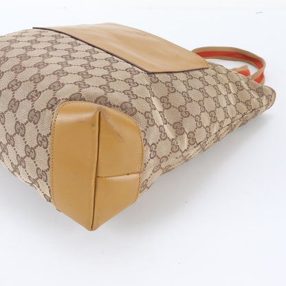 Gucci GG Canvas Leather Tote Shoulder Hand Brown — view 4
