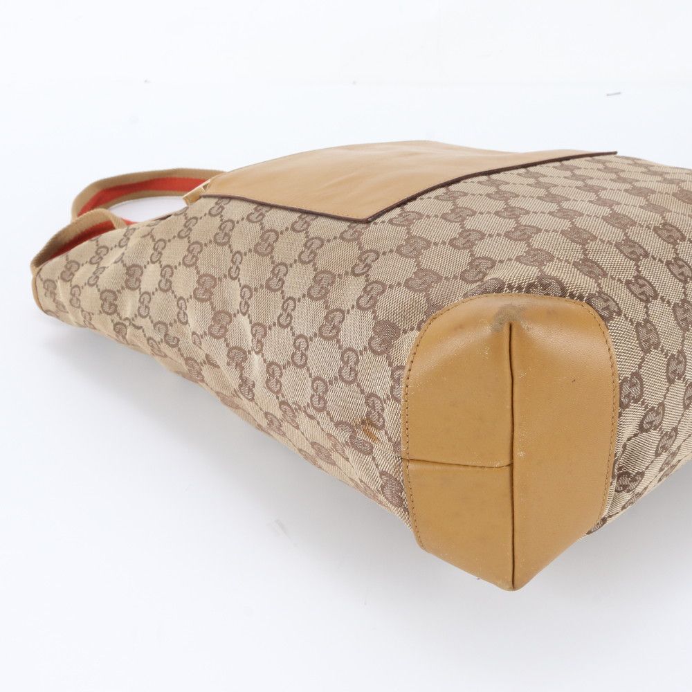 Gucci GG Canvas Leather Tote Shoulder Hand Brown — view 6