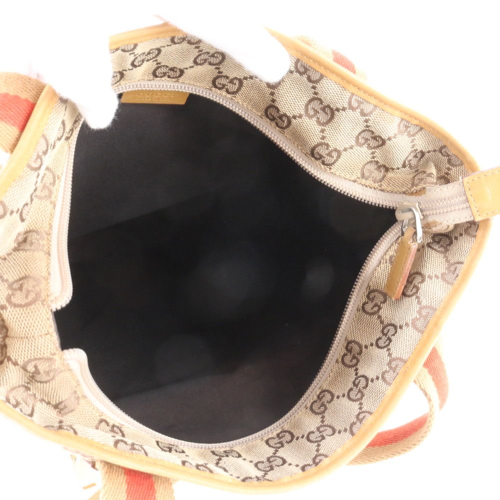 Gucci GG Canvas Leather Tote Shoulder Hand Brown — view 7