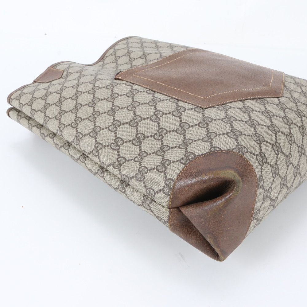 Gucci Vintage GG Supreme Sherry Line Leather Tote Shoulder Business — view 6