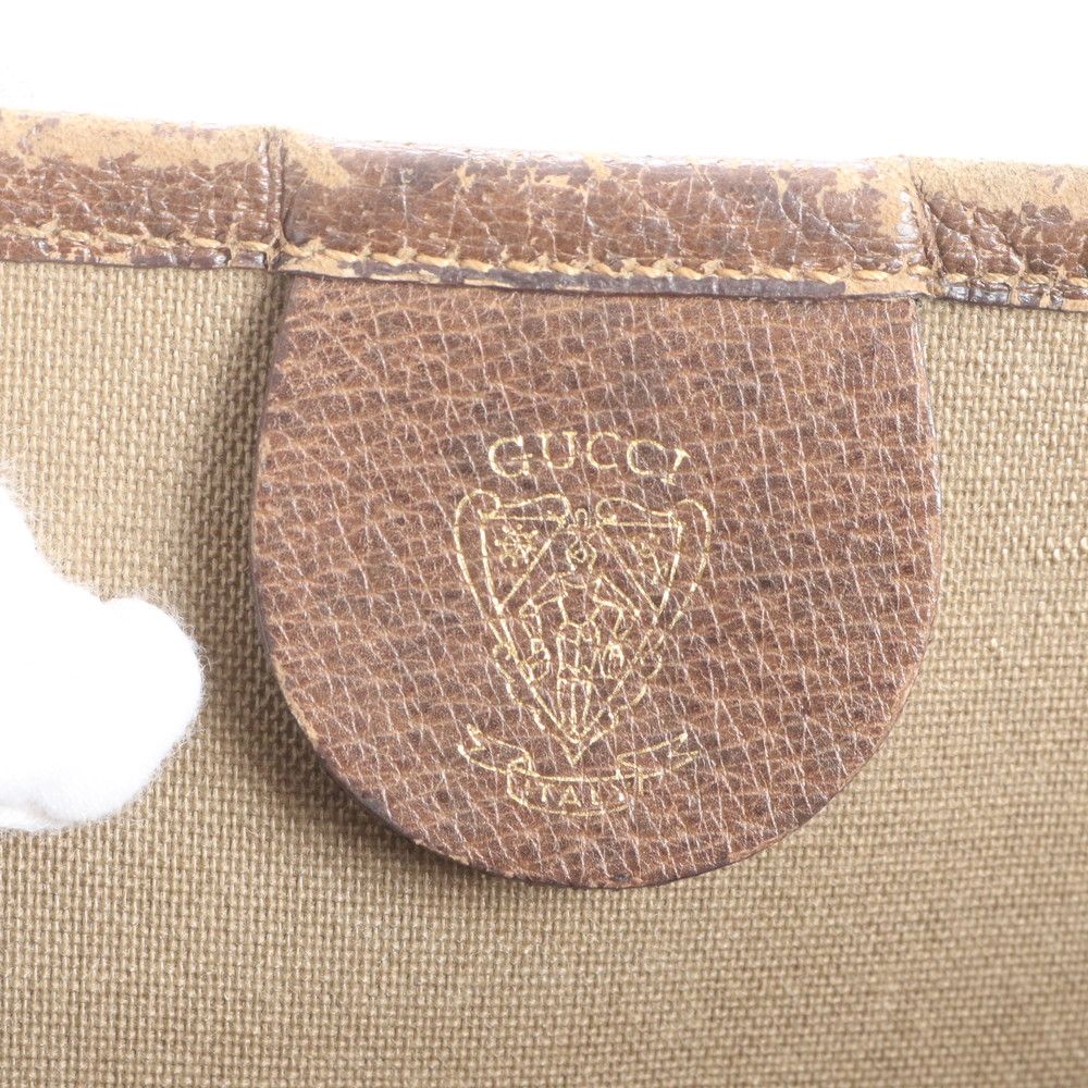 Gucci Vintage GG Supreme Sherry Line Leather Tote Shoulder Business — view 8
