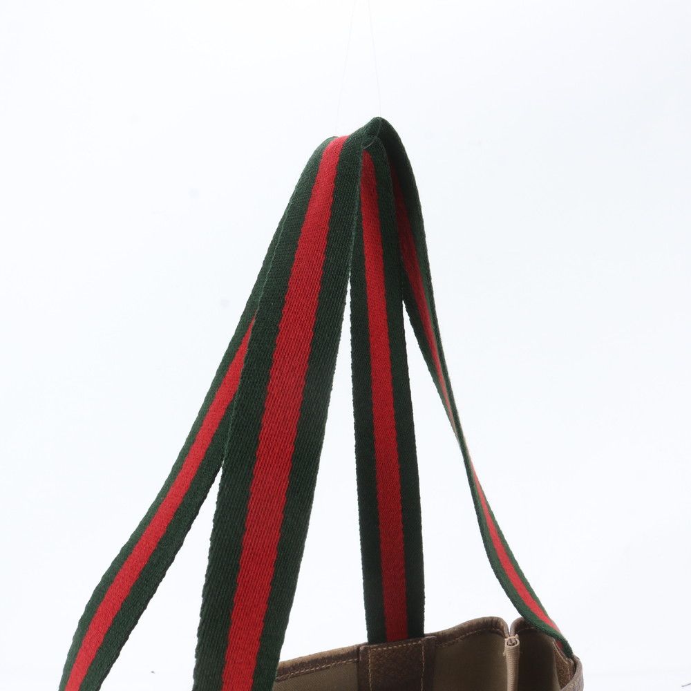 Gucci Vintage GG Supreme Sherry Line Leather Tote Shoulder Business — view 2