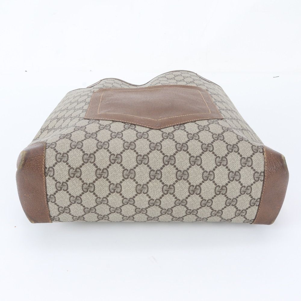 Gucci Vintage GG Supreme Sherry Line Leather Tote Shoulder Business — view 5