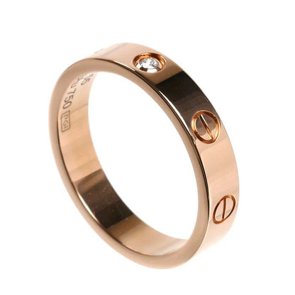 Cartier 18k Pink Gold Mini Love Diamond Ring — view 2