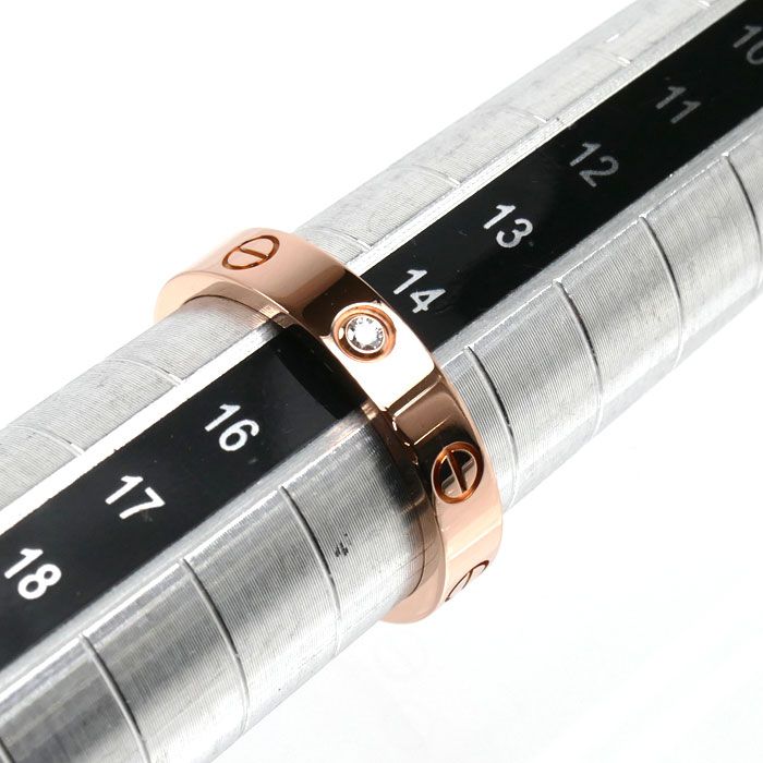 Cartier 18k Pink Gold Mini Love Diamond Ring — view 6