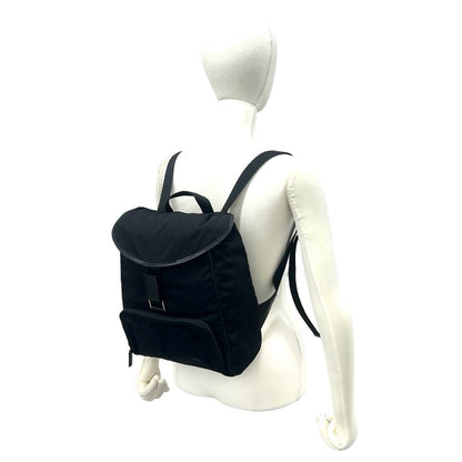 Gucci Logo Stamp Nylon Leather Backpack Black — view 2
