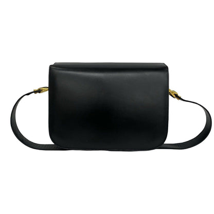 Celine Vintage Carriage Leather Shoulder Bag Pochette Black — view 3