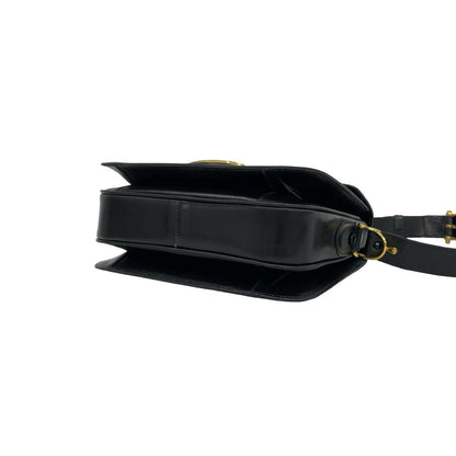 Celine Vintage Carriage Leather Shoulder Bag Pochette Black — view 8