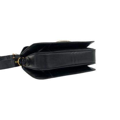 Celine Vintage Carriage Leather Shoulder Bag Pochette Black — view 7