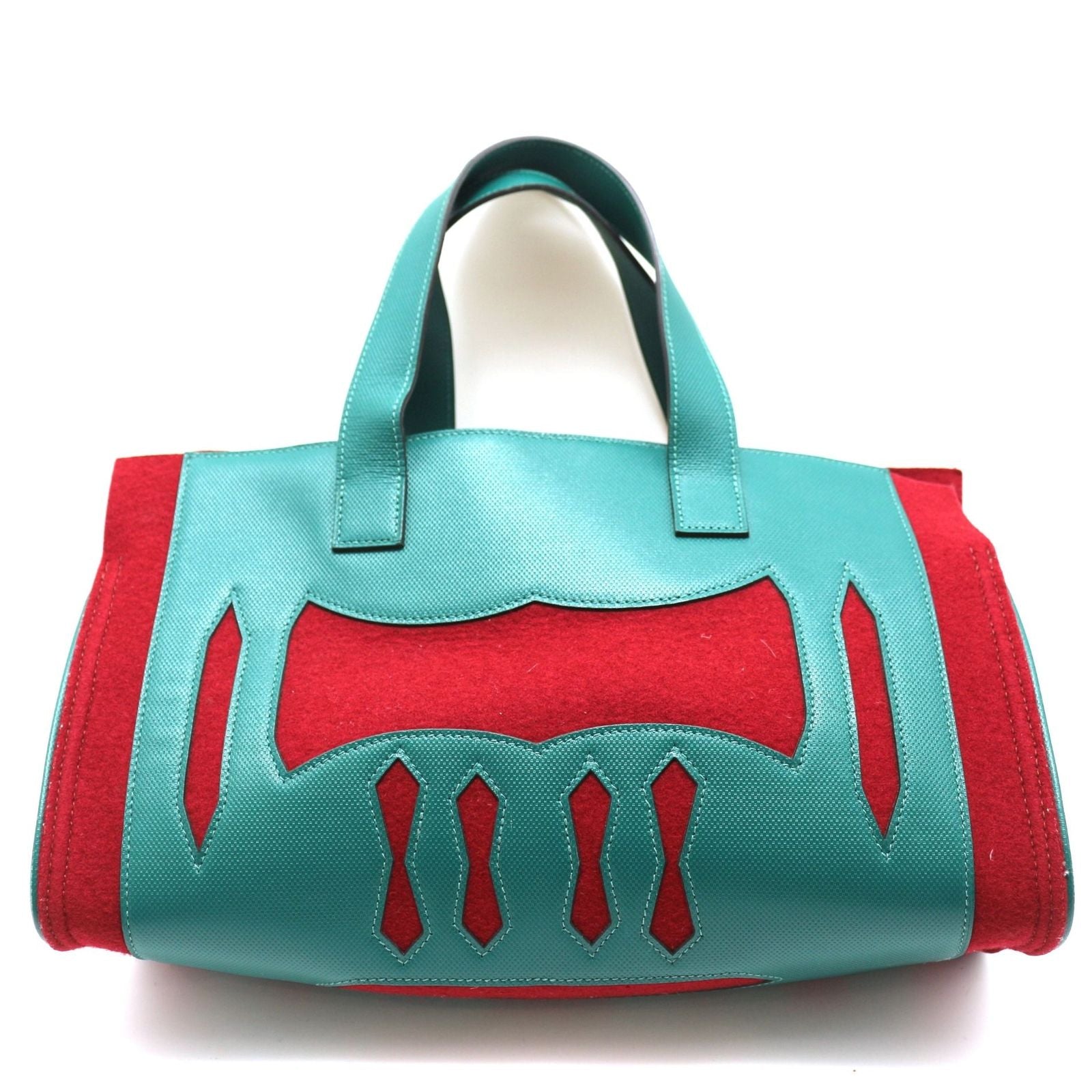 Hermes Petit H Tote PM Felt Gran Ash Red Green — view 2