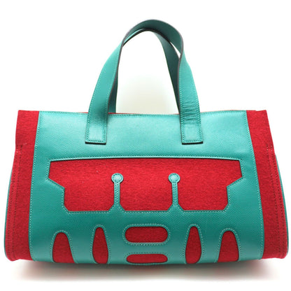 Hermes Petit H Tote PM Felt Gran Ash Red Green