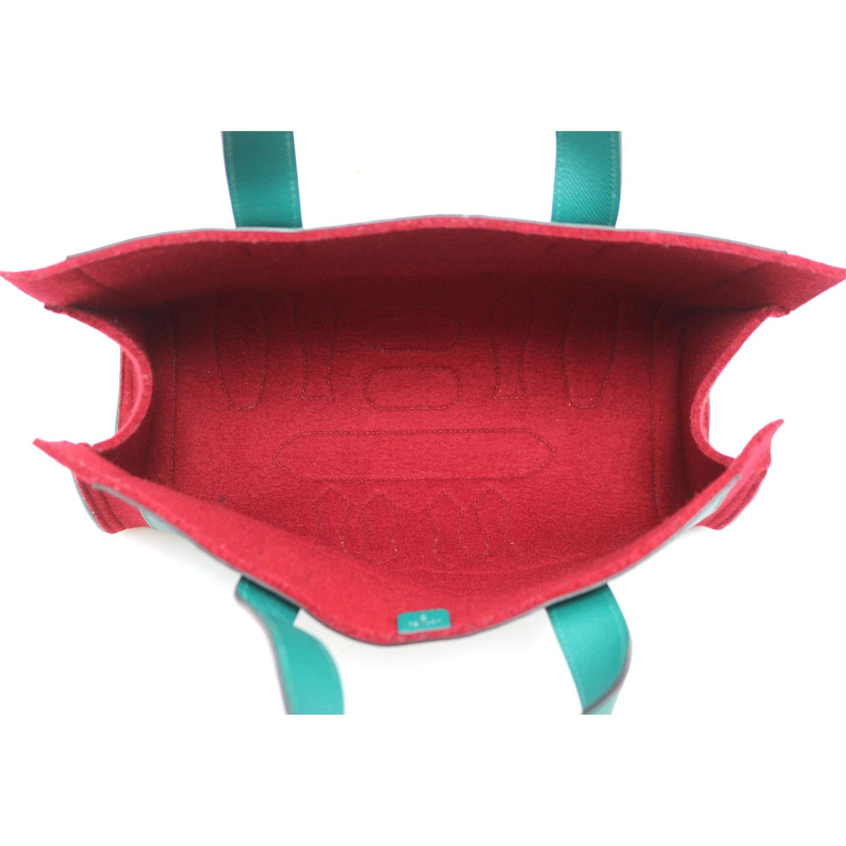 Hermes Petit H Tote PM Felt Gran Ash Red Green — view 5