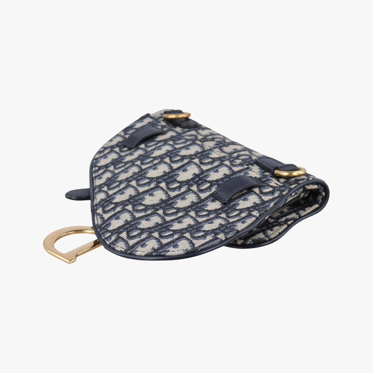 Dior Saddle Navy Jacquard Leather Shoulder Bag — view 6