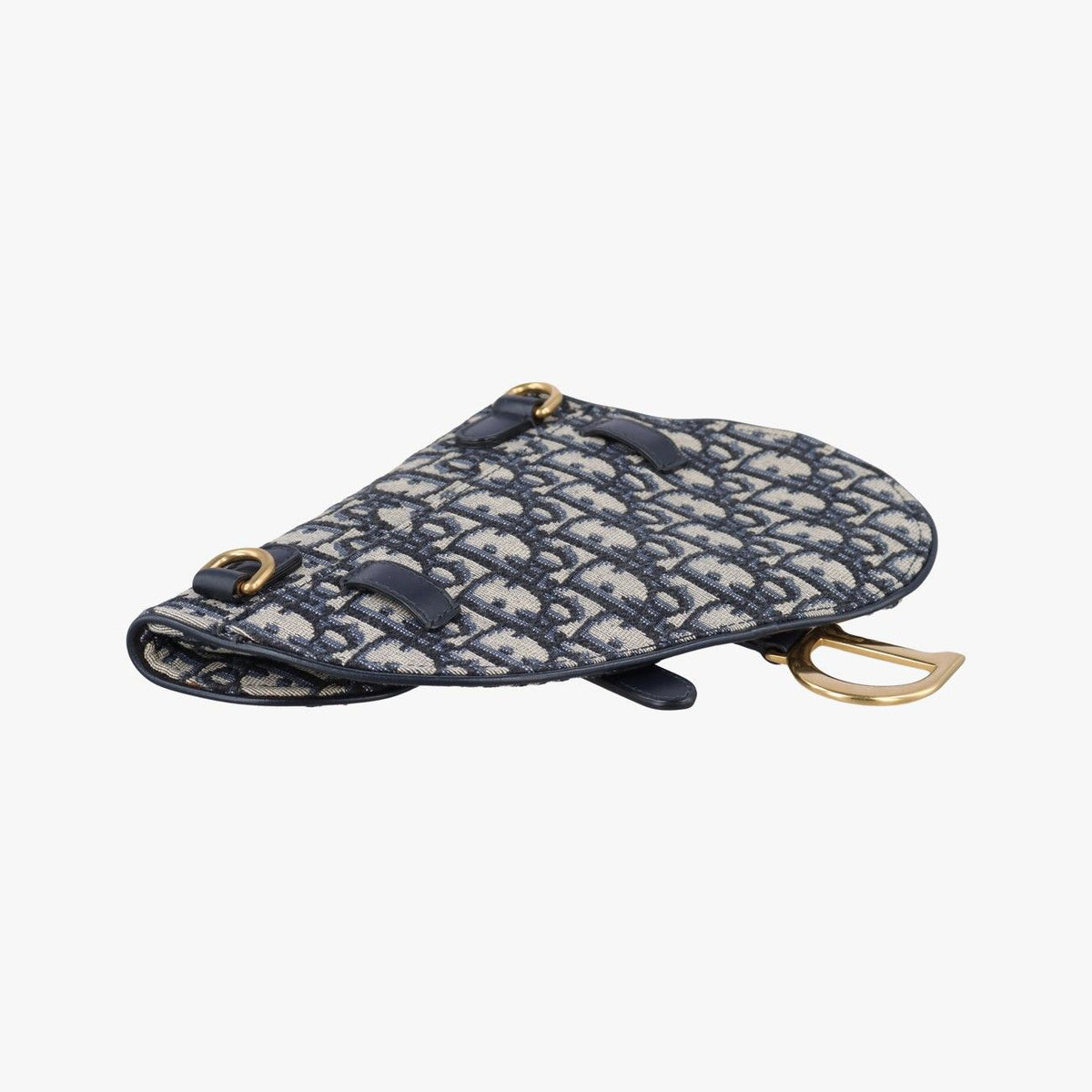 Dior Saddle Navy Jacquard Leather Shoulder Bag — view 7