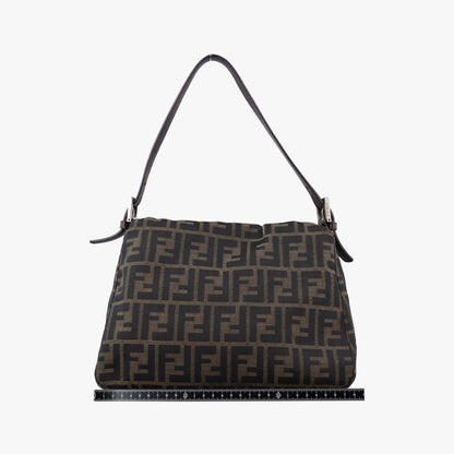 Fendi Baguette Zucchino Brown Canvas Shoulder Bag — view 2