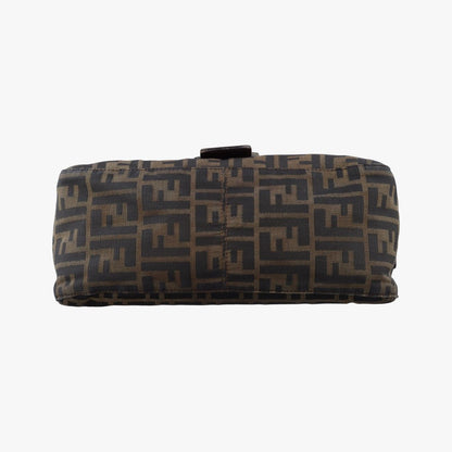 Fendi Baguette Zucchino Brown Canvas Shoulder Bag — view 3