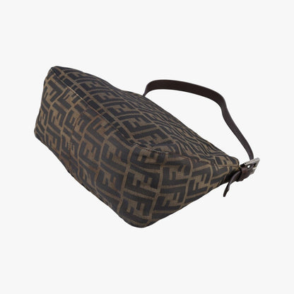Fendi Baguette Zucchino Brown Canvas Shoulder Bag — view 6