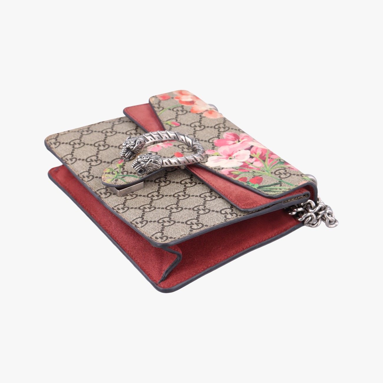 Gucci Dionysus Beige Red Multicolor Suede Shoulder Bag — view 4