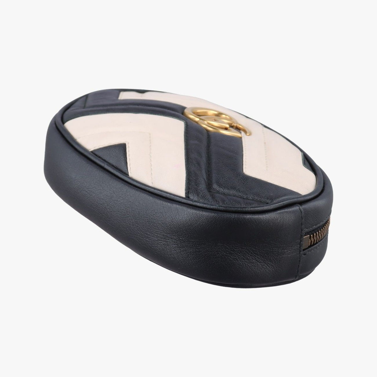 Gucci GG Marmont Black White Leather Handbag — view 4