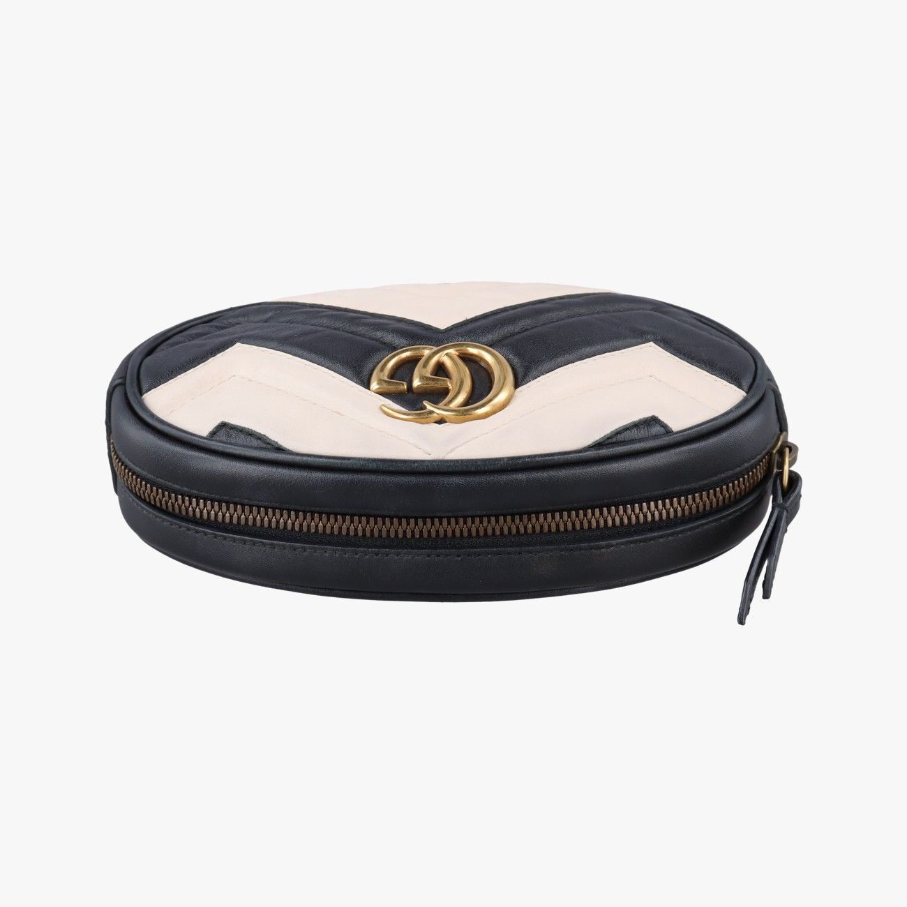 Gucci GG Marmont Black White Leather Handbag — view 8
