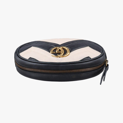 Gucci GG Marmont Black White Leather Handbag — view 8