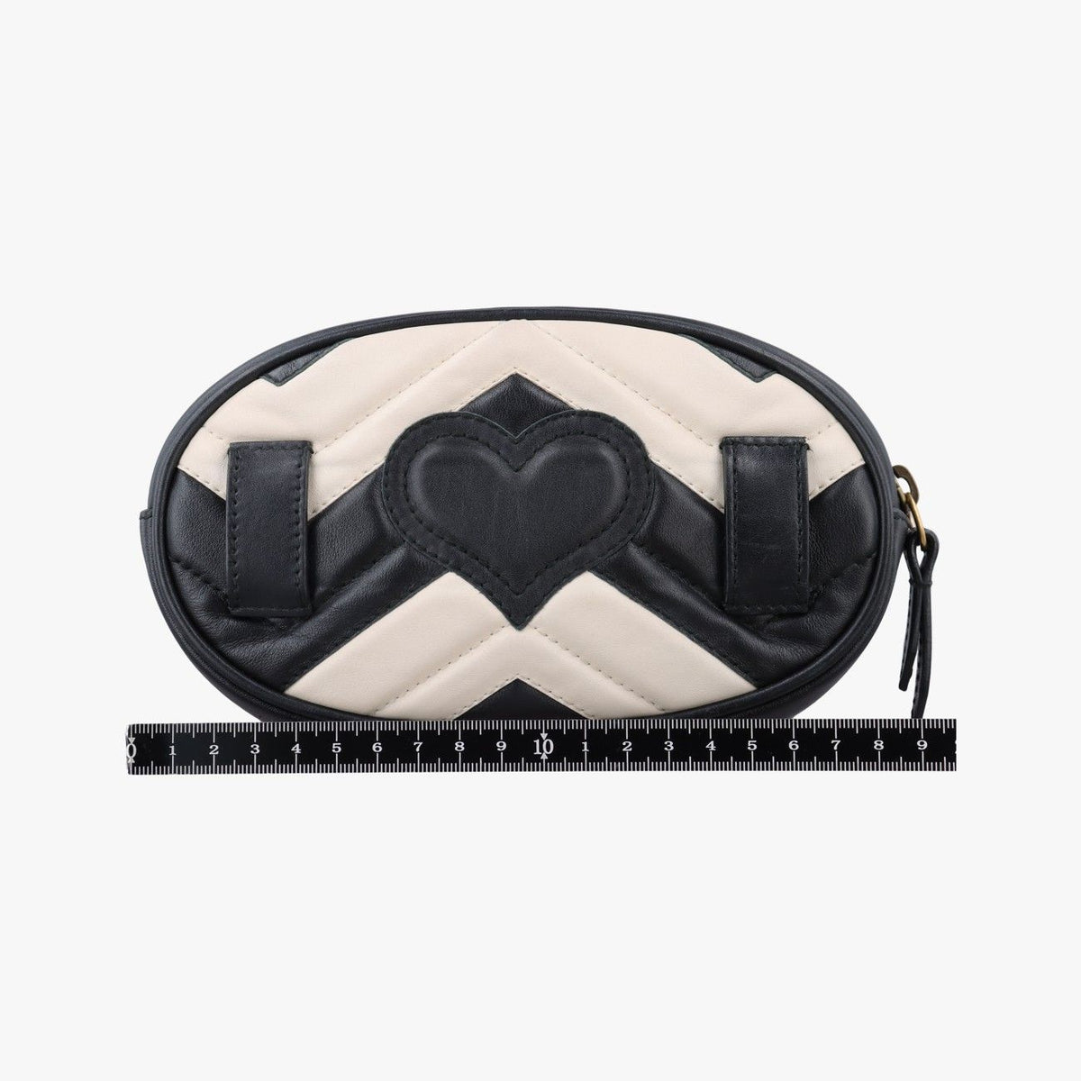 Gucci GG Marmont Black White Leather Handbag — view 2