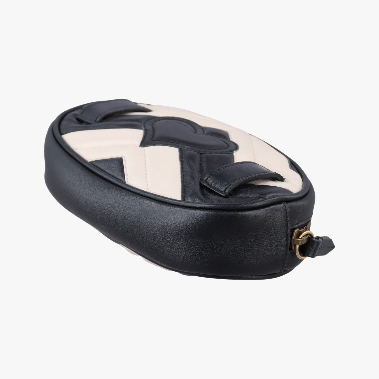 Gucci GG Marmont Black White Leather Handbag — view 6