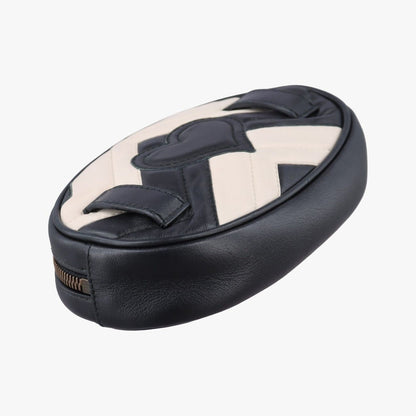 Gucci GG Marmont Black White Leather Handbag — view 7