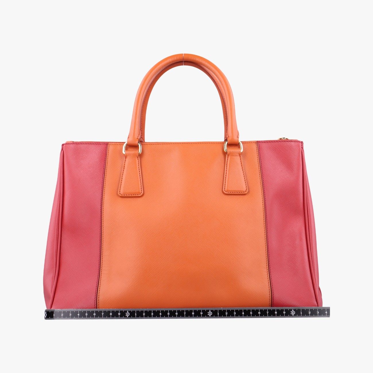 Prada Galleria Orange Red Saffiano Leather 31 Clutch — view 2