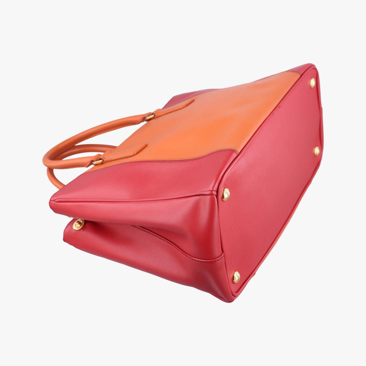Prada Galleria Orange Red Saffiano Leather 31 Clutch — view 7