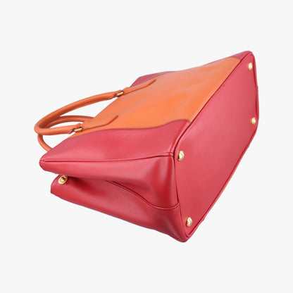 Prada Galleria Orange Red Saffiano Leather 31 Clutch — view 7