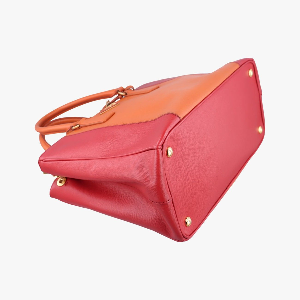 Prada Galleria Orange Red Saffiano Leather 31 Clutch — view 5