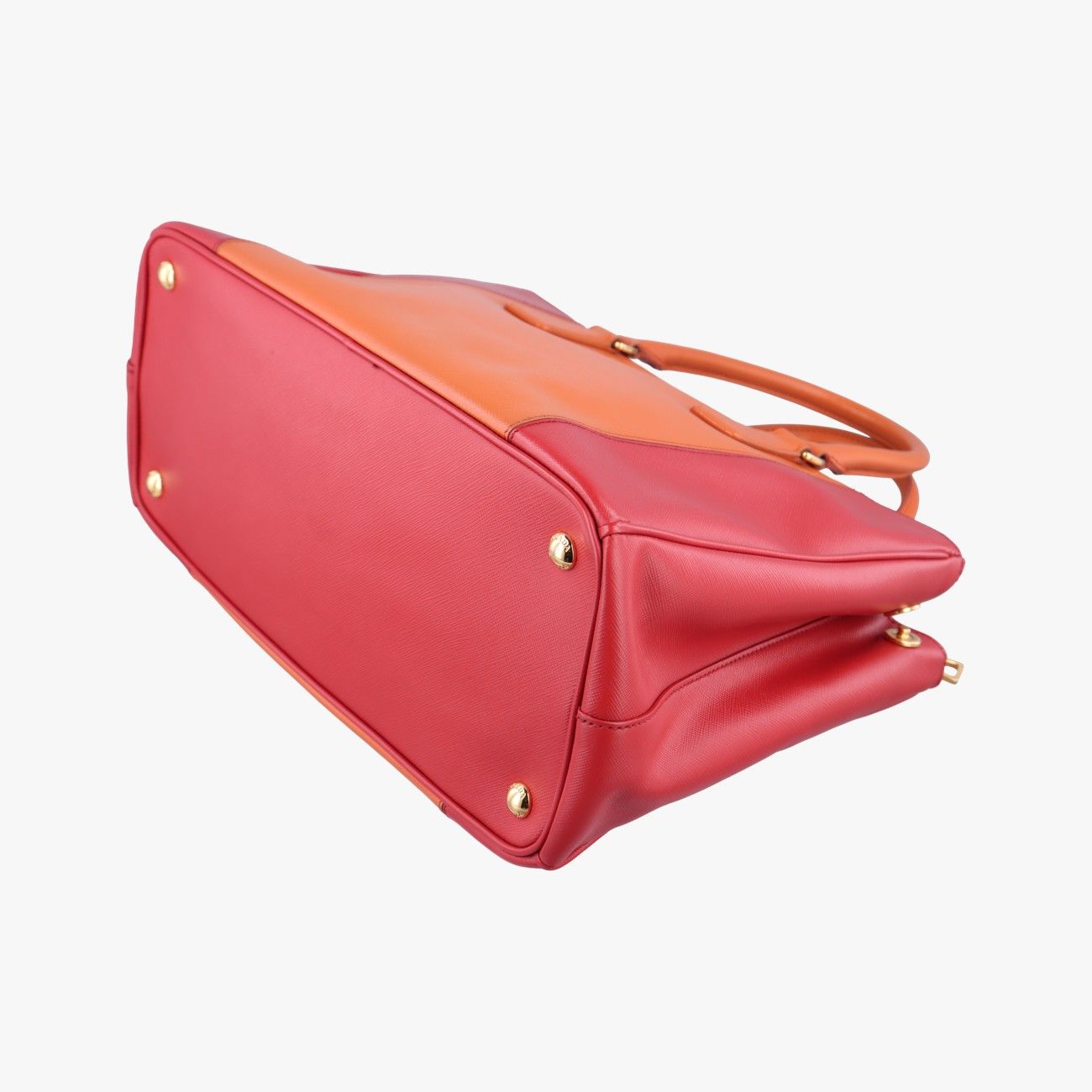 Prada Galleria Orange Red Saffiano Leather 31 Clutch — view 6