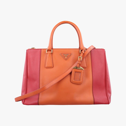Prada Galleria Orange Red Saffiano Leather 31 Clutch