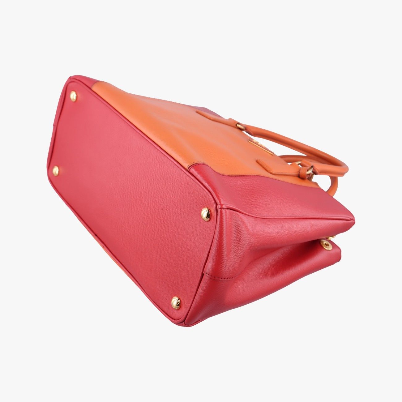 Prada Galleria Orange Red Saffiano Leather 31 Clutch — view 4